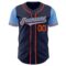 Custom Navy Light Blue-Orange Authentic Two Tone Baseball Jersey