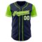 Custom Navy Neon Green-White Authentic Two Tone Baseball Jersey