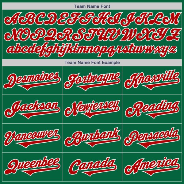 Custom Kelly Green Red-White Authentic Two Tone Baseball Jersey