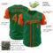 Custom Kelly Green Orange Authentic Two Tone Baseball Jersey