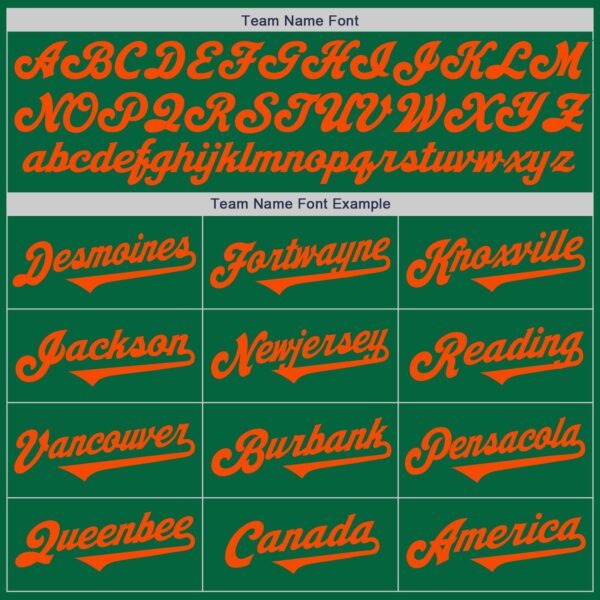 Custom Kelly Green Orange Authentic Two Tone Baseball Jersey