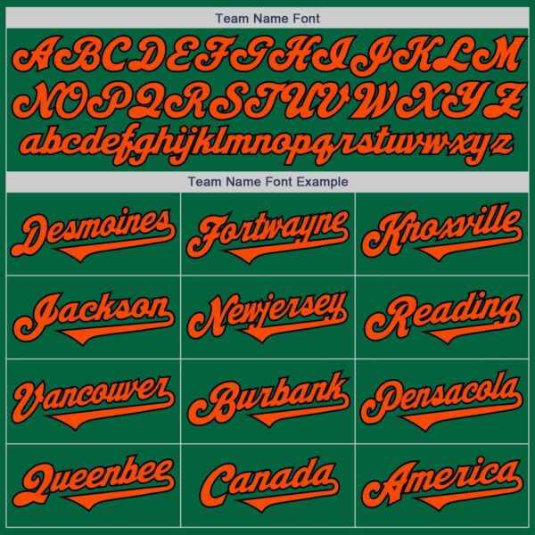 Custom Kelly Green Orange-Black Authentic Two Tone Baseball Jersey
