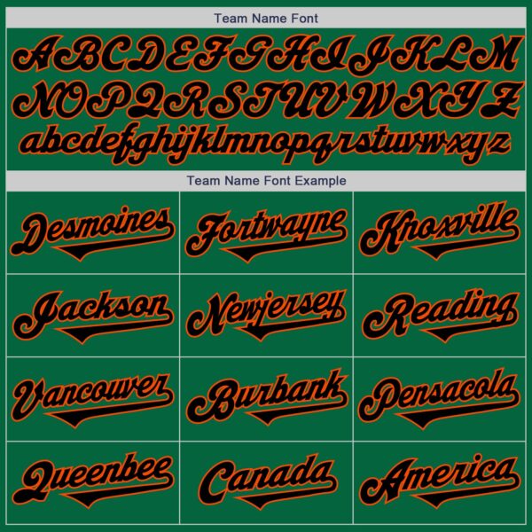 Custom Kelly Green Black-Orange Authentic Two Tone Baseball Jersey