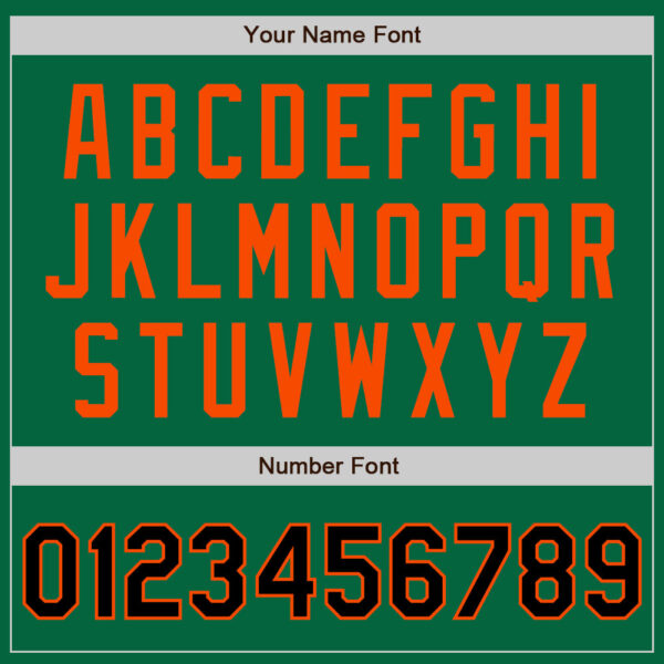 Custom Kelly Green Black-Orange Authentic Two Tone Baseball Jersey