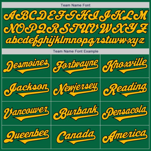 Custom Kelly Green Gold-Black Authentic Two Tone Baseball Jersey