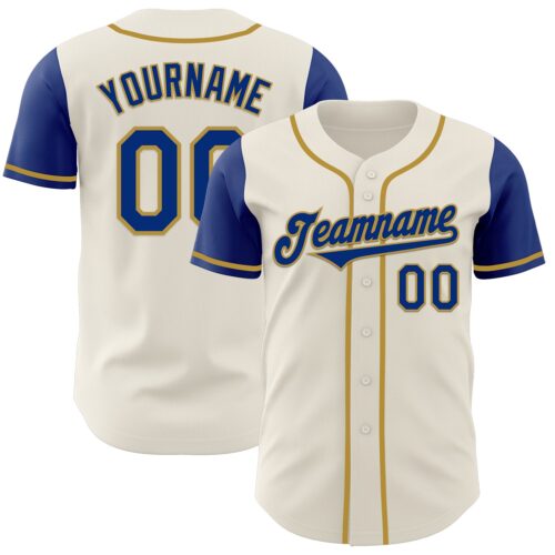 TwoTone0611 Custom Cream Royal-Old Gold Authentic Two Tone Baseball Jersey