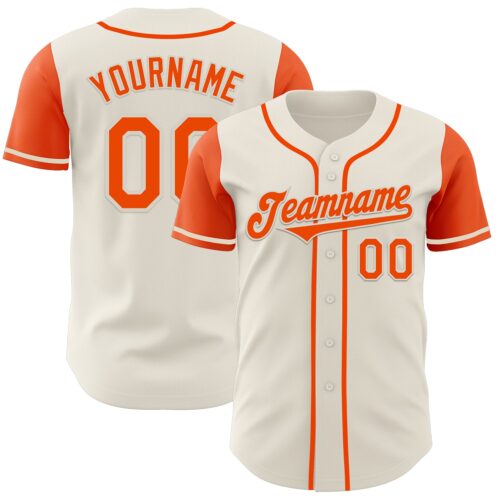 TwoTone0613 Custom Cream Orange Authentic Two Tone Baseball Jersey