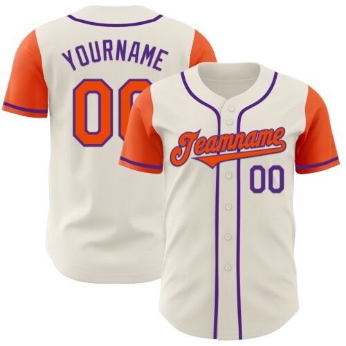 TwoTone0617 Custom Cream Orange-Purple Authentic Two Tone Baseball Jersey