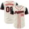 Custom Cream Black-Red Authentic Two Tone Baseball Jersey