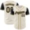 Custom Cream Black-Old Gold Authentic Two Tone Baseball Jersey