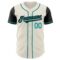 Custom Cream Black-Teal Authentic Two Tone Baseball Jersey