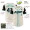 Custom Cream Black-Teal Authentic Two Tone Baseball Jersey