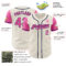 Custom Cream Pink-Navy Authentic Two Tone Baseball Jersey