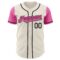 Custom Cream Pink-Black Authentic Two Tone Baseball Jersey
