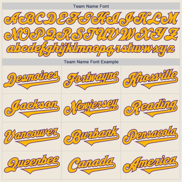 Custom Cream Gold-Purple Authentic Two Tone Baseball Jersey
