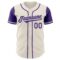 Custom Cream Purple Authentic Two Tone Baseball Jersey