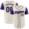 Custom Cream Purple-Black Authentic Two Tone Baseball Jersey