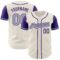 Custom Cream Gray-Purple Authentic Two Tone Baseball Jersey