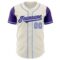 Custom Cream Purple-Light Blue Authentic Two Tone Baseball Jersey