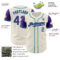 Custom Cream Purple-Teal Authentic Two Tone Baseball Jersey