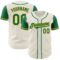 Custom Cream Kelly Green-Gold Authentic Two Tone Baseball Jersey
