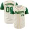 Custom Cream Kelly Green-Old Gold Authentic Two Tone Baseball Jersey
