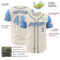 Custom Cream Light Blue-Steel Gray Authentic Two Tone Baseball Jersey
