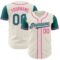 Custom Cream Teal White-Pink Authentic Two Tone Baseball Jersey