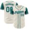 Custom Cream Teal-Gray Authentic Two Tone Baseball Jersey