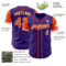 Custom Purple Orange-White Authentic Two Tone Baseball Jersey