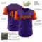 Custom Purple Orange-Black Authentic Two Tone Baseball Jersey