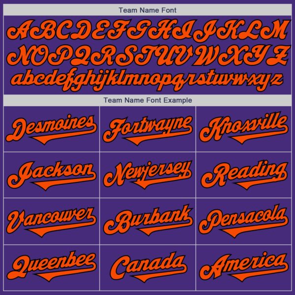 Custom Purple Orange-Black Authentic Two Tone Baseball Jersey