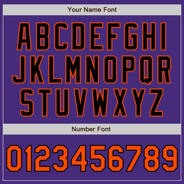 Custom Purple Orange-Black Authentic Two Tone Baseball Jersey