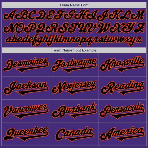 Custom Purple Black-Orange Authentic Two Tone Baseball Jersey