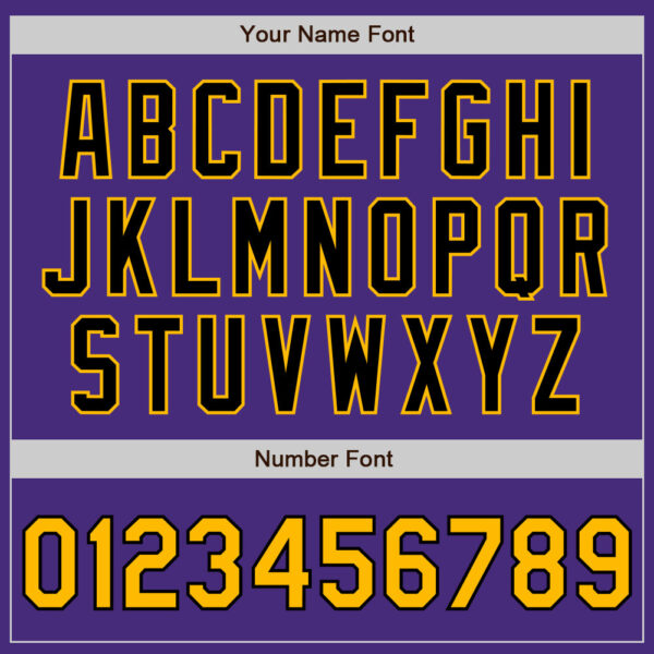 Custom Purple Gold-Black Authentic Two Tone Baseball Jersey