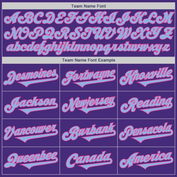 Custom Purple Light Blue-Pink Authentic Two Tone Baseball Jersey