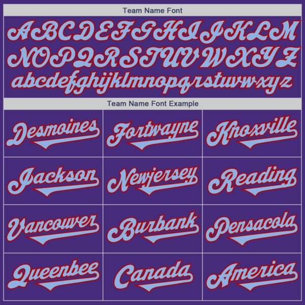 Custom Purple Light Blue-Red Authentic Two Tone Baseball Jersey