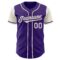 Custom Purple Cream Authentic Two Tone Baseball Jersey
