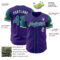 Custom Purple Teal-White Authentic Two Tone Baseball Jersey