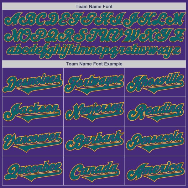 Custom Purple Teal-Yellow Authentic Two Tone Baseball Jersey
