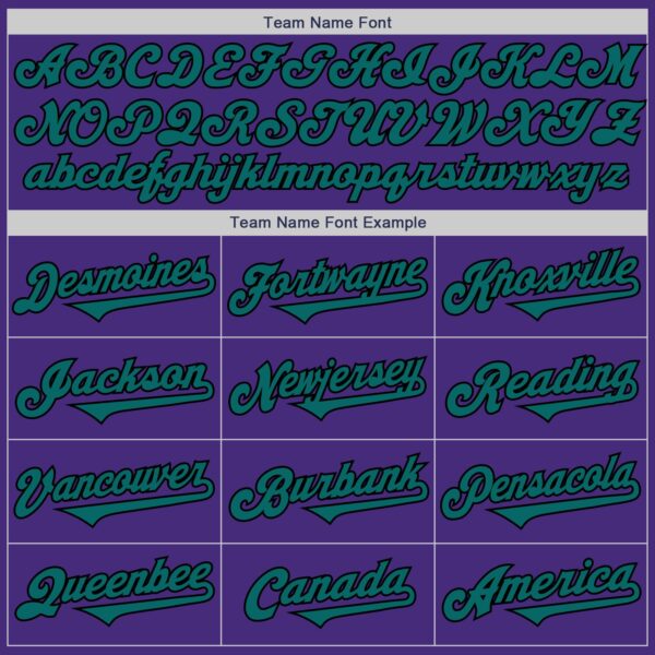 Custom Purple Teal-Black Authentic Two Tone Baseball Jersey