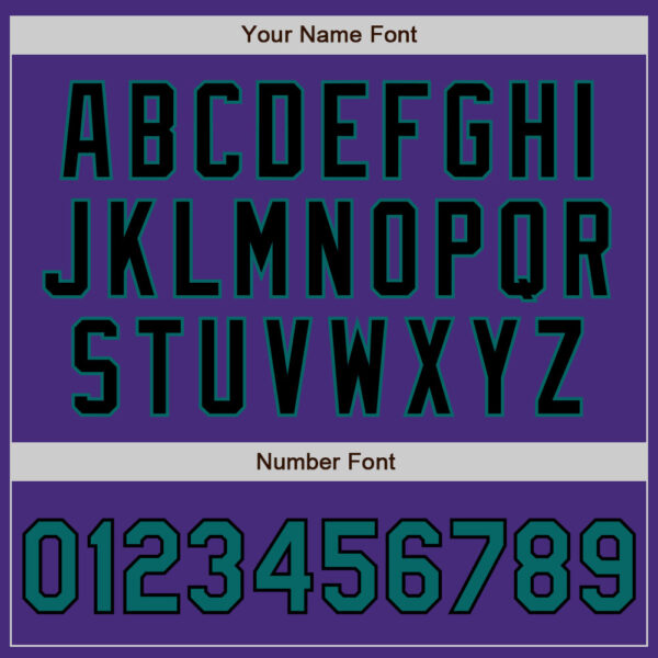 Custom Purple Teal-Black Authentic Two Tone Baseball Jersey