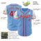 Custom Light Blue Red-White Authentic Two Tone Baseball Jersey