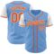 Custom Light Blue Orange-White Authentic Two Tone Baseball Jersey