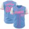Custom Light Blue Pink-White Authentic Two Tone Baseball Jersey