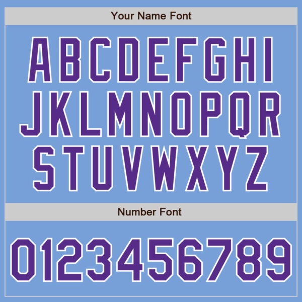 Custom Light Blue Purple-White Authentic Two Tone Baseball Jersey