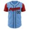 Custom Light Blue Red-Black Authentic Two Tone Baseball Jersey