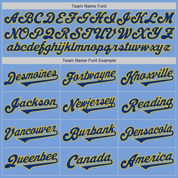 Custom Light Blue Royal-Yellow Authentic Two Tone Baseball Jersey