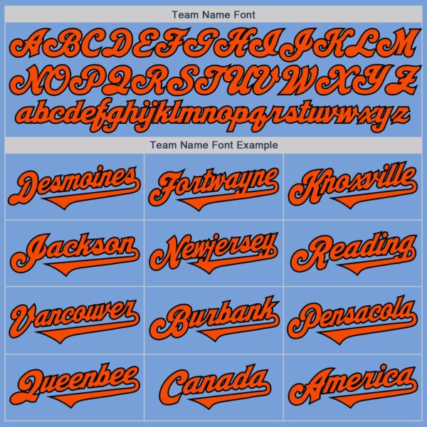 Custom Light Blue Orange-Black Authentic Two Tone Baseball Jersey