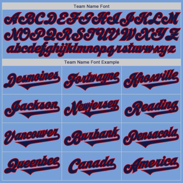 Custom Light Blue Navy-Red Authentic Two Tone Baseball Jersey